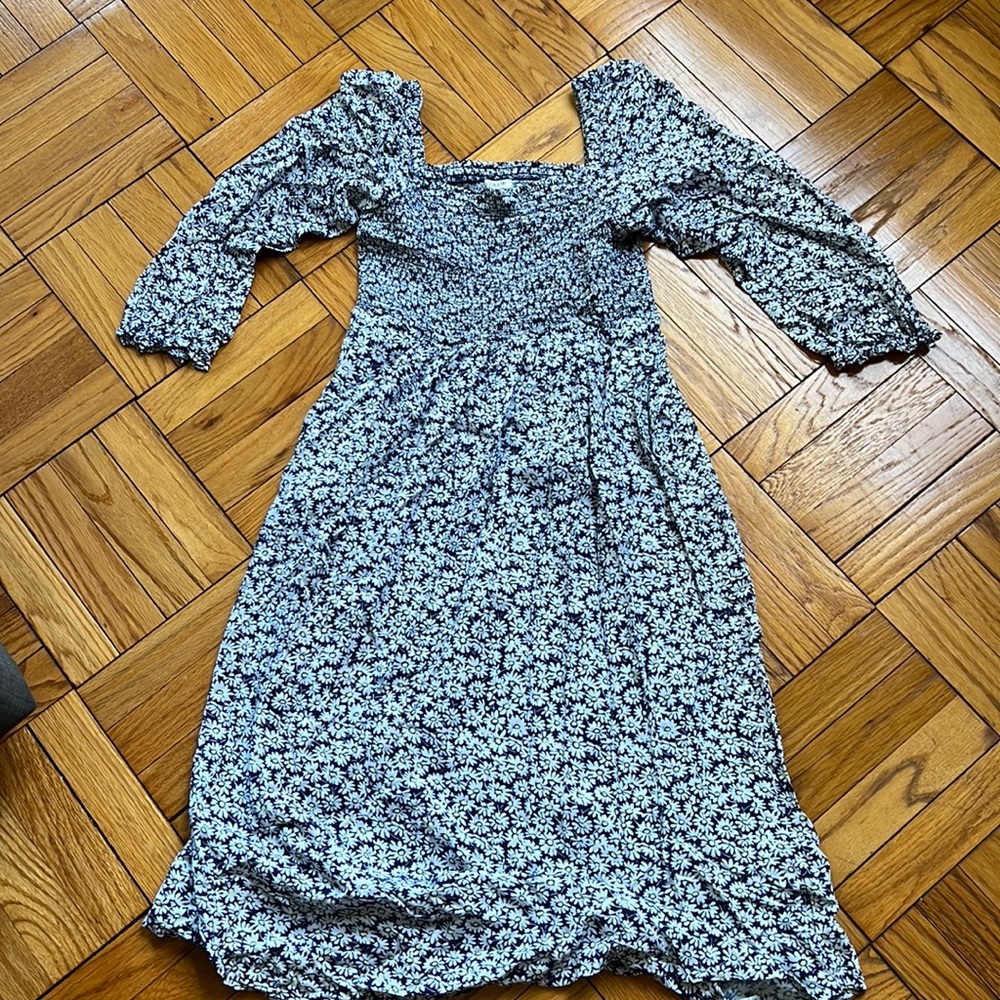 J. Crew floral smocked dress size L